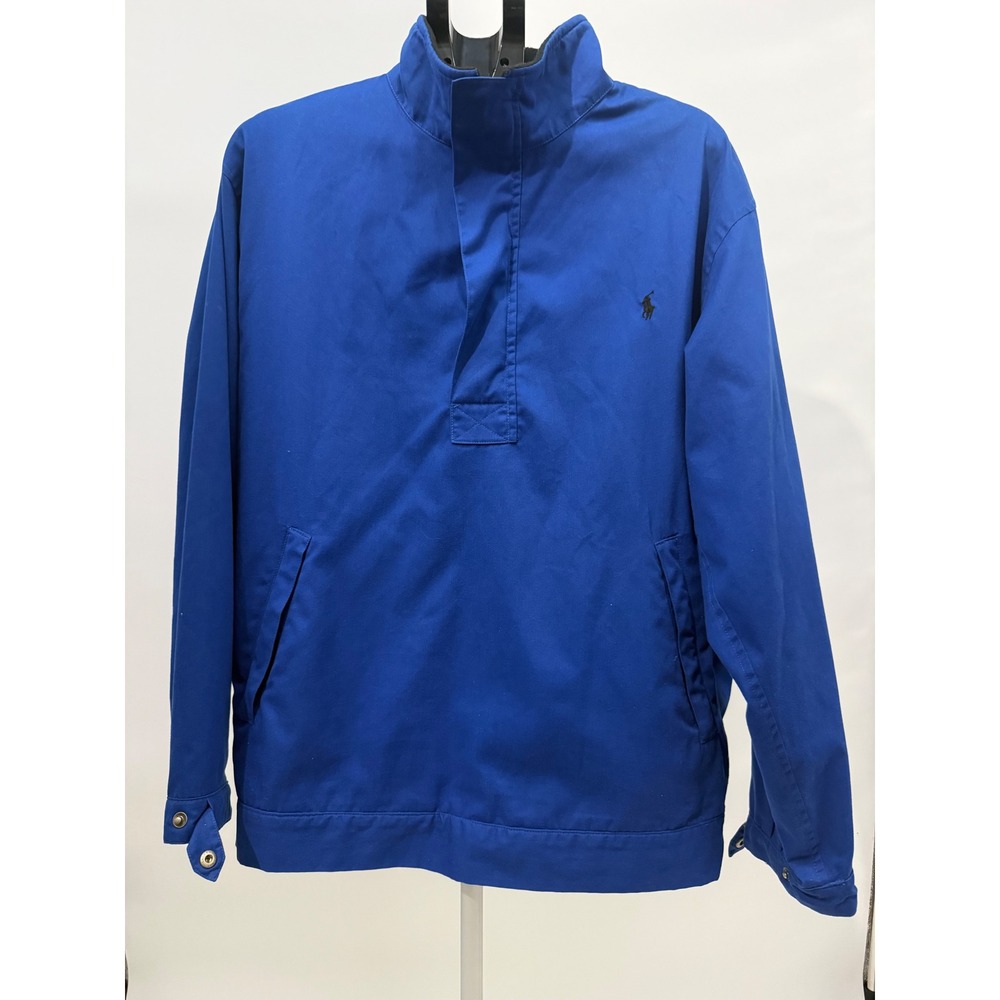 VTG Polo Golf Ralph Lauren Mens Blue Quarter Zip‎ Windbreaker Jacket Pullover M